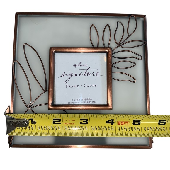 Copper Metal Frosted Glass Picture Frame Mini 2.25 Inch Photo Hallmark NWOT - Picture 9 of 11